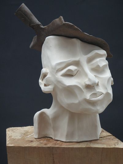 STACHANOW • 2006 • Clay and Iron • Height 39 cm